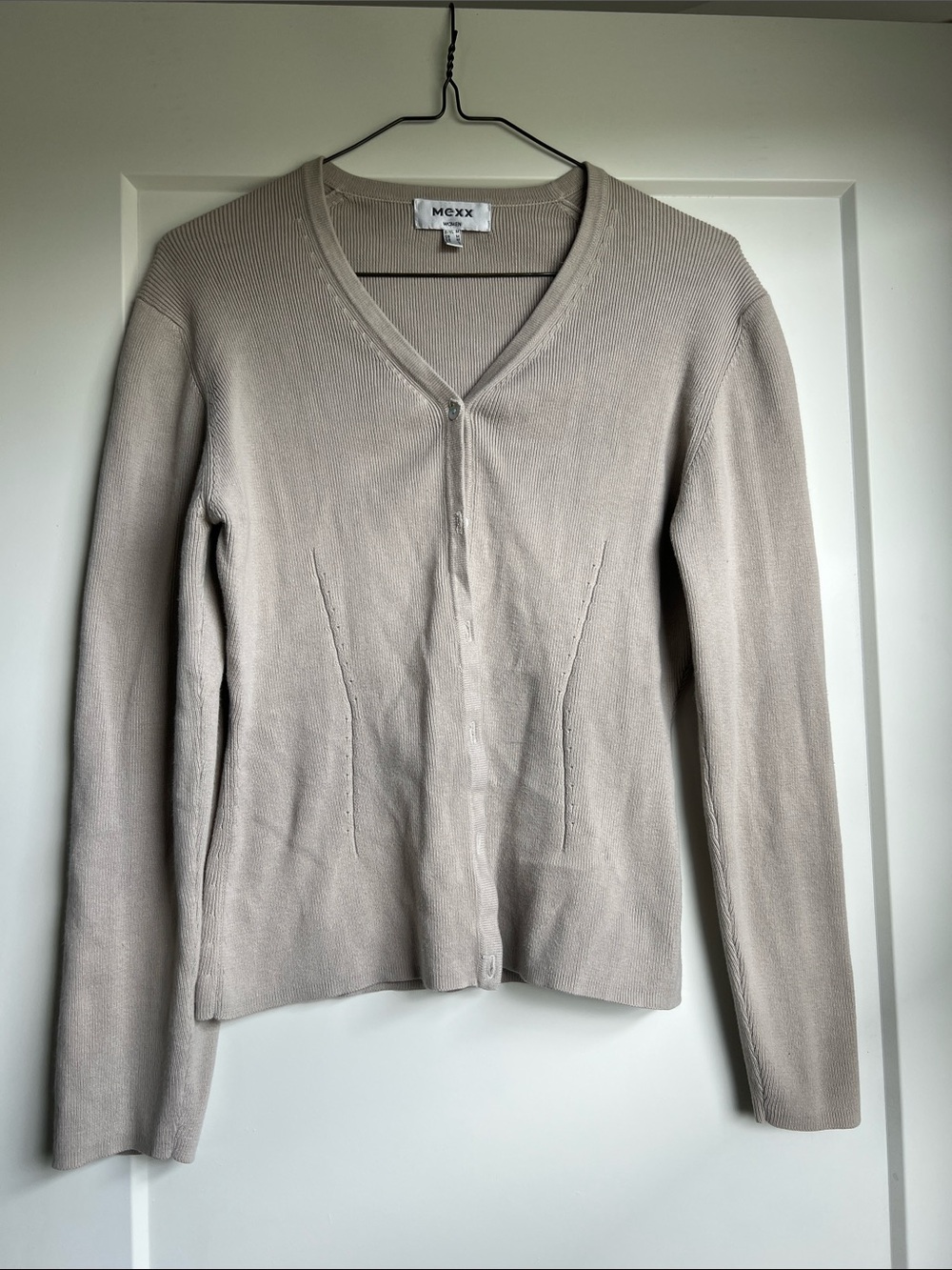 Mexx Light Beige V-Neck Button Front Cardigan